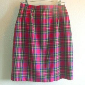 Vintage Talbots pink plaid skirt